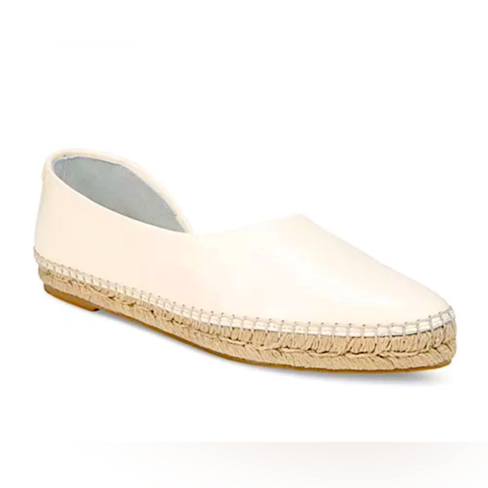 Vince Tita Leather D'Orsay Espadrilles Cream Leather Flats Size 7M